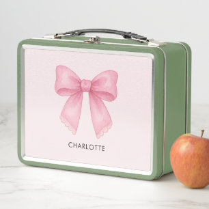 Lunch Box Coquette cou rose mignonne Monogramme