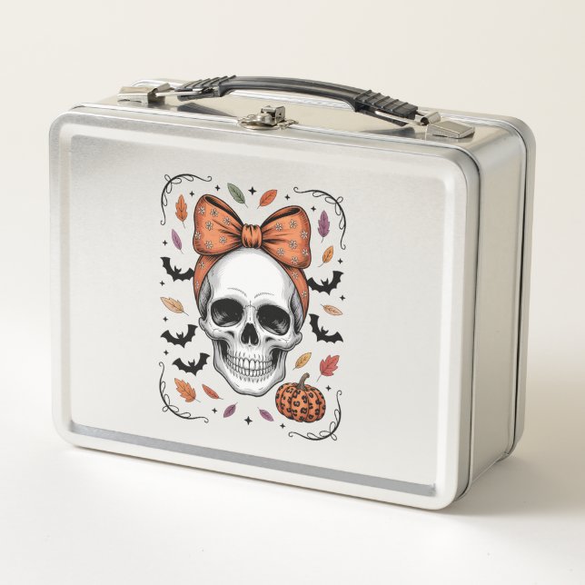 Lunch Box Coquette crâne arc automne confortable, Automne (Devant)