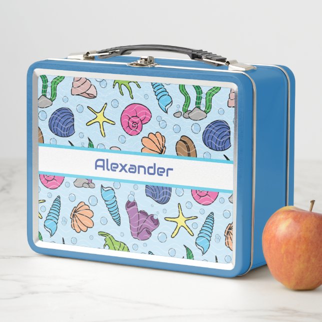 Lunch Box Coquillage de côte personnalisé (En situation)