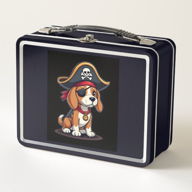 Lunch Box Costume de pirate Beagle Drapeau Jolly Roger Crâne (Devant)