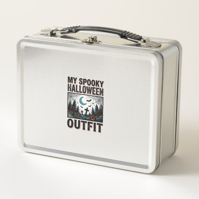 Lunch Box Costume Halloween effrayant Vintage Graveyard Tee_ (Devant)