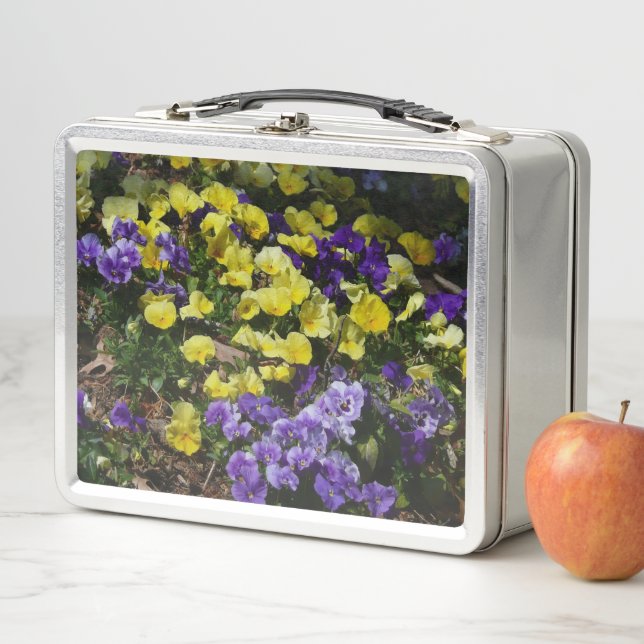 Lunch Box Côte de Pensées Violettes et Jaunes (En situation)