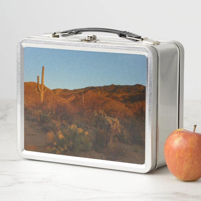 Lunch Box Coucher de soleil sur Saguaro I Paysage du désert  (En situation)