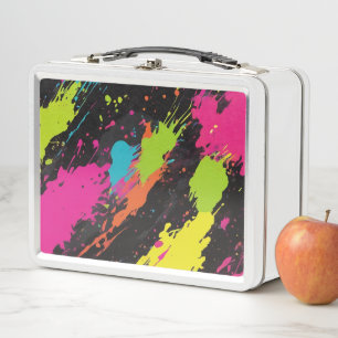 Lunch Box Couleurs néon Retro Paint Splatter