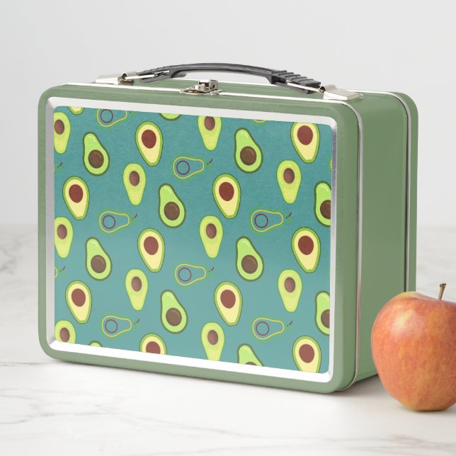 Lunch Box Coupe Avocado été Vert dégradé Motif (En situation)
