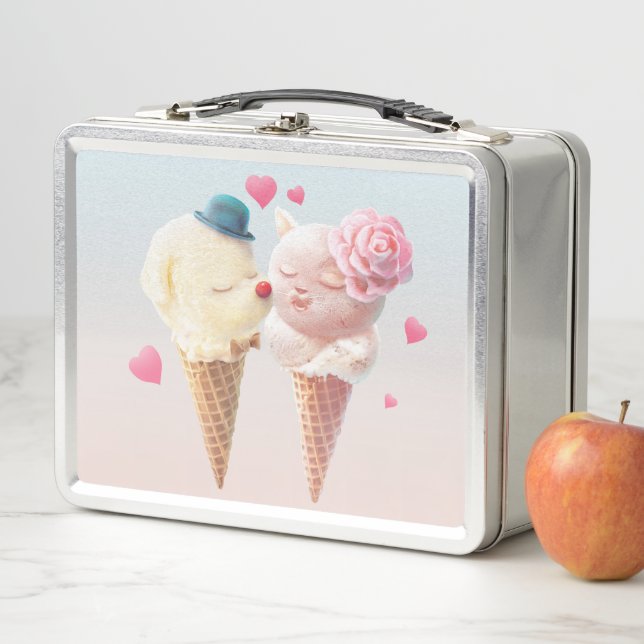 Lunch Box Couple de crème glacée - Amour au premier coup (En situation)