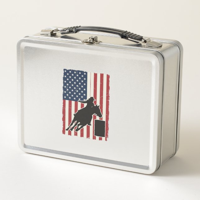 Lunch Box Course de tonneaux Drapeau américain Design vector (Devant)