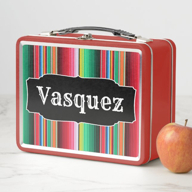 Lunch Box Couverture mexicaine de Serape d'Espagnol fait sur (En situation)