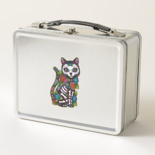 Lunch Box Crâne à sucre de chat Mexique Calavera Dia De Los 