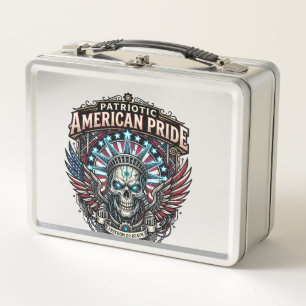 Lunch Box Crâne Cyber Liberté Patriotique Futur Cyberpunk Gr