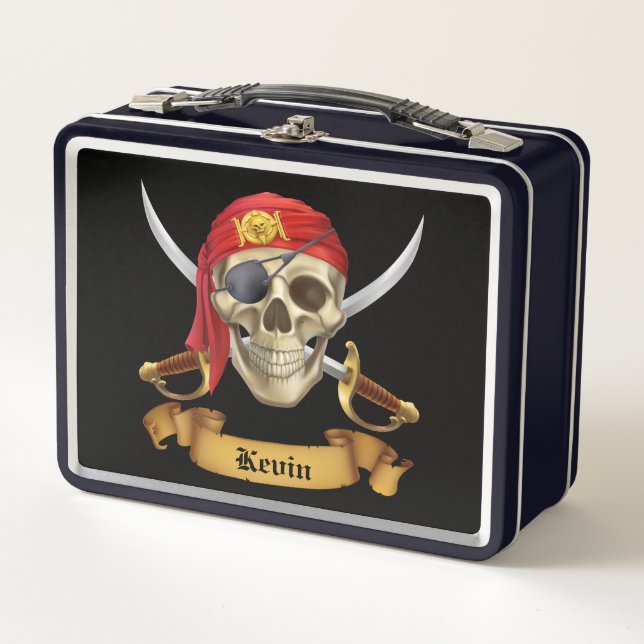 Lunch Box Crâne de pirate et épées (Devant)