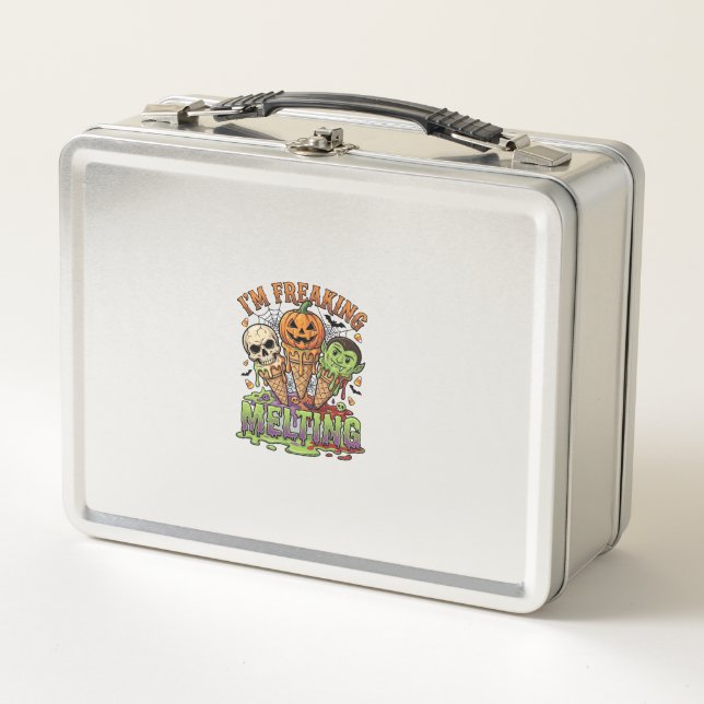 Lunch Box Crâne de pompe à glace d'Halloween qui fond complè (Devant)