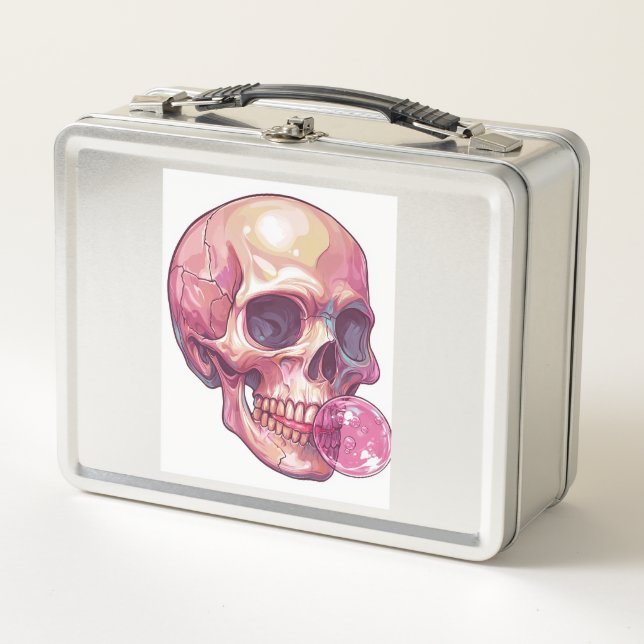 Lunch Box Crâne de Trouble Bulle - Funny Gum squelette (Devant)