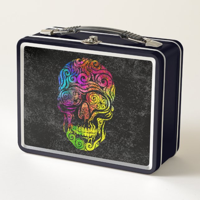 Lunch Box Crâne tourbillonnant (couleur) (Devant)