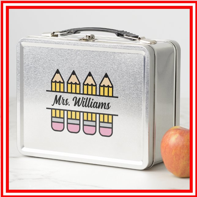 Lunch Box Crayon Enseignant Retour À L'Appréciation De L'Éco (Créateur téléchargé)