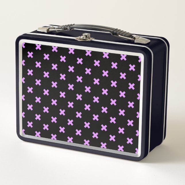 Lunch Box Crochets Lilac sur noir (Devant)