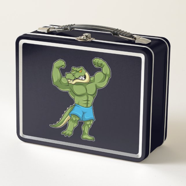 Lunch Box Crocodile comme Bodybuilder extrême (Devant)