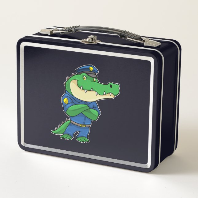Lunch Box Crocodile en tant qu'officier de police en uniform (Devant)