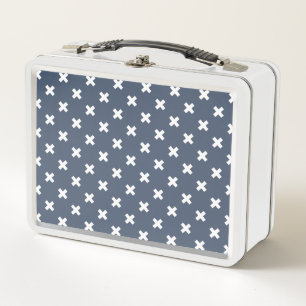Lunch Box Croix blanches sur bleu-gris