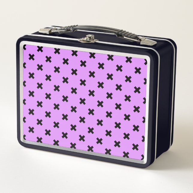 Lunch Box Croix noire sur lilas (Devant)