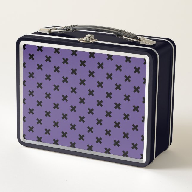 Lunch Box Croix noire sur ultra violet (Devant)