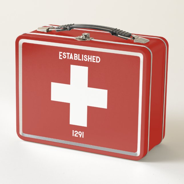 Lunch Box Croix Suisse - Established 1291 (Devant)