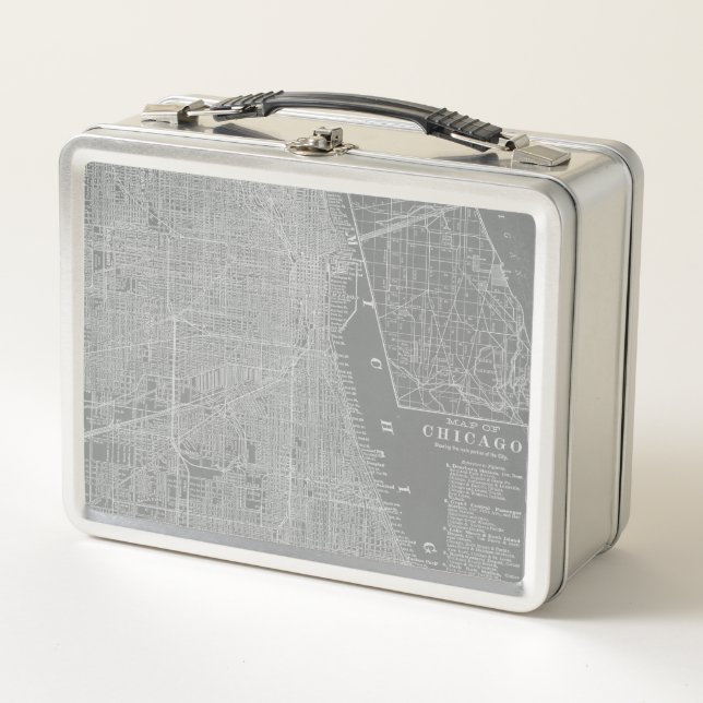 Lunch Box Croquis de Chicago City Map (Devant)