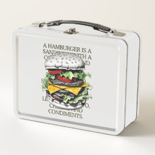 Lunch Box Croquis vintage de Hamburger par CallisC Arts ⭐ ⭐