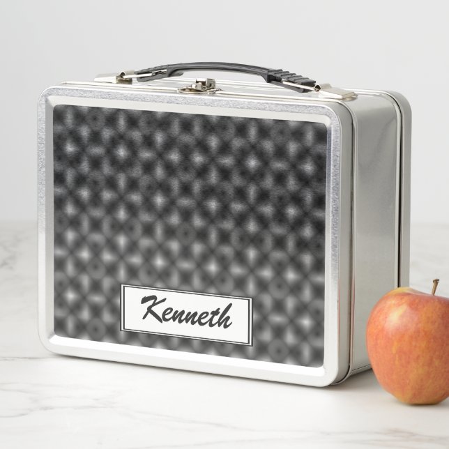 Lunch Box Cube de vie noir et blanc par Kenneth Yoncich (En situation)