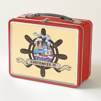 Lunch Box Custom Cartoon Sailor Nautical Ship Wheel ver. 2