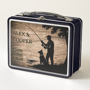 Lunch Box Custom Fisherman and Dog Fishing Box Cadeau pour p