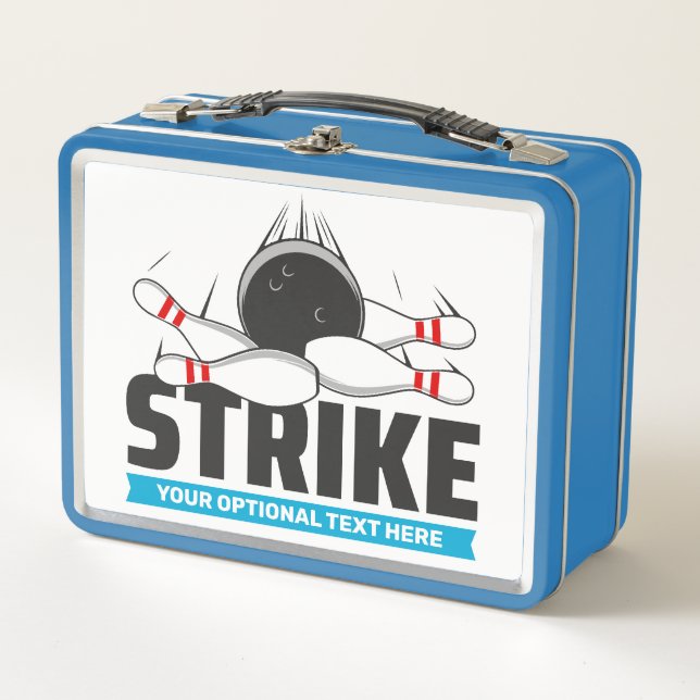 Lunch Box Custom Text Bowling Strike (Devant)