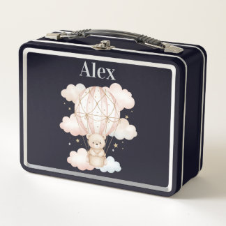 Lunch Box Cute Bear Montgolfière Nom Enfant