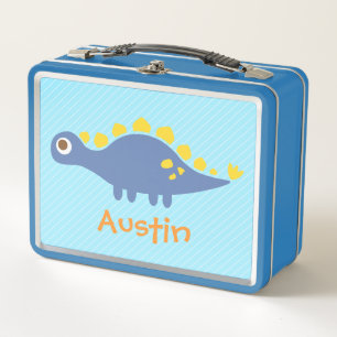 Lunch Box Cute Blue Stegosaurus Dinosaur Enfants Personnalis