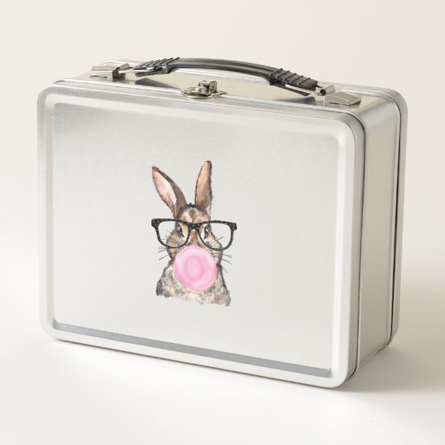 Lunch Box Cute Bunny Glasses Bubblegum Easter Day Girls Kids (Devant)