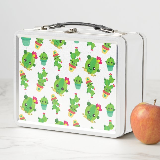 Lunch Box Cute Cactus, Green Cactus, Motif Cactus (En situation)