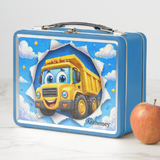 Lunch Box Cute Cartoon Construction Truck Kids