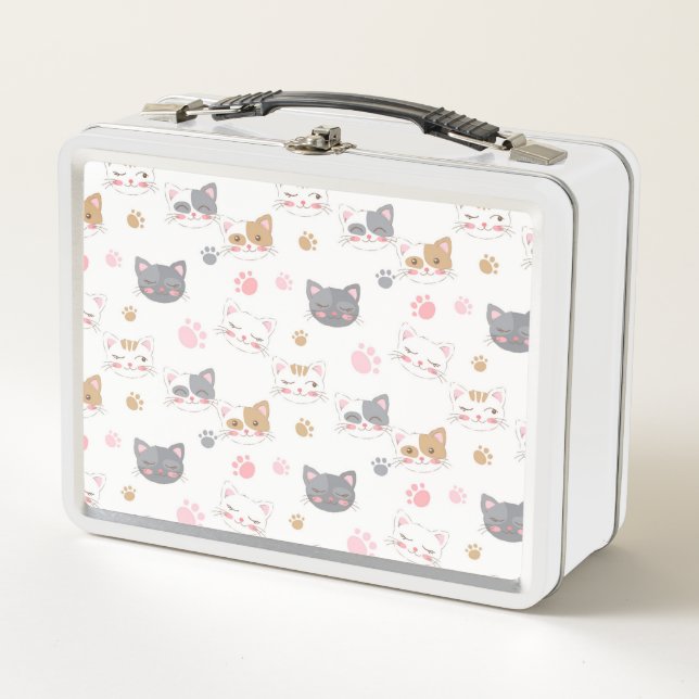 Lunch Box Cute chat face chats souriants motif (Devant)