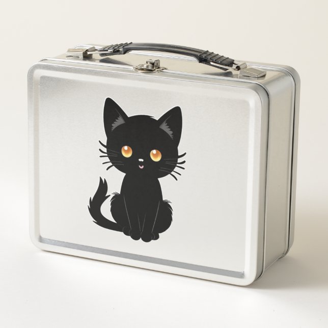 Lunch Box Cute chat noir 2 (Devant)
