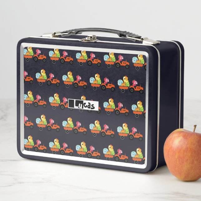 Lunch Box Cute dinosaure tracteur Camion École enfants garço (En situation)