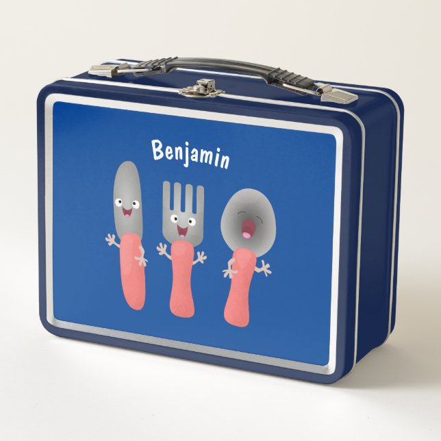 Lunch Box Cute fourche couteau et cuillère dessin de couvert (Devant)