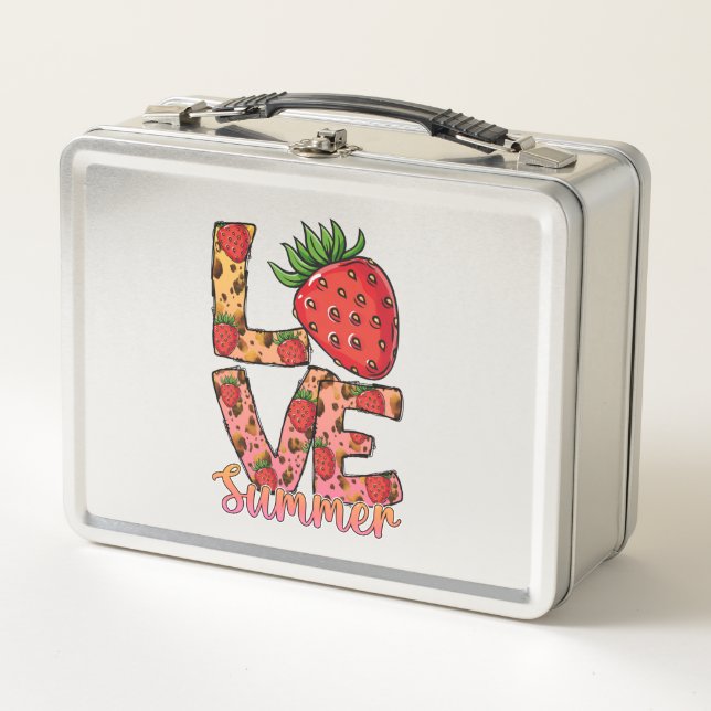 Lunch Box Cute fraise amour été | Vibes d'été (Devant)
