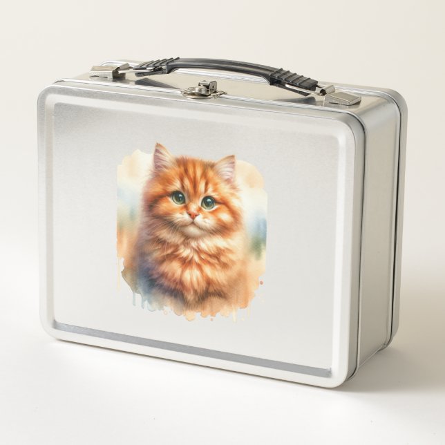 Lunch Box Cute Ginger Tabby Chat T-shirt classique (Devant)