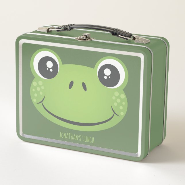 Lunch Box Cute Grenouille verte | Retour À L'École | Boîte à (Devant)
