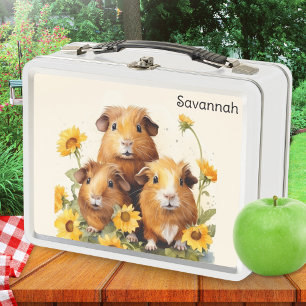 Lunch Box Cute Guinée Poigs Fleurs Joli animal animal de com
