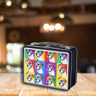 Lunch Box Cute Jack Russell Terriers dans le style pop art