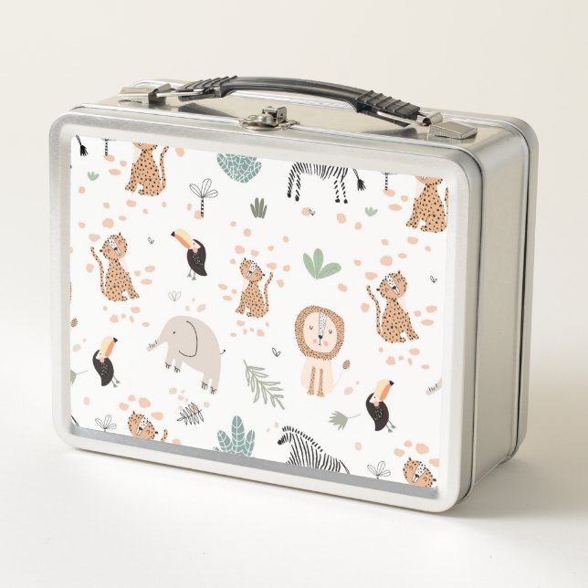 Lunch Box Cute Jungle Rainforest Animaux Motif (Devant)