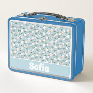 Lunch Box Cute kawaii kitty motif azure bleu nom