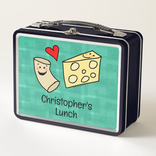 Lunch Box Cute Mac aime Fromage Macaroni Personnalisé Nom de (Devant)