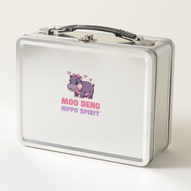 Lunch Box Cute MOO DENG HIPPO PIRIT Pixels Animal Adventure (Devant)